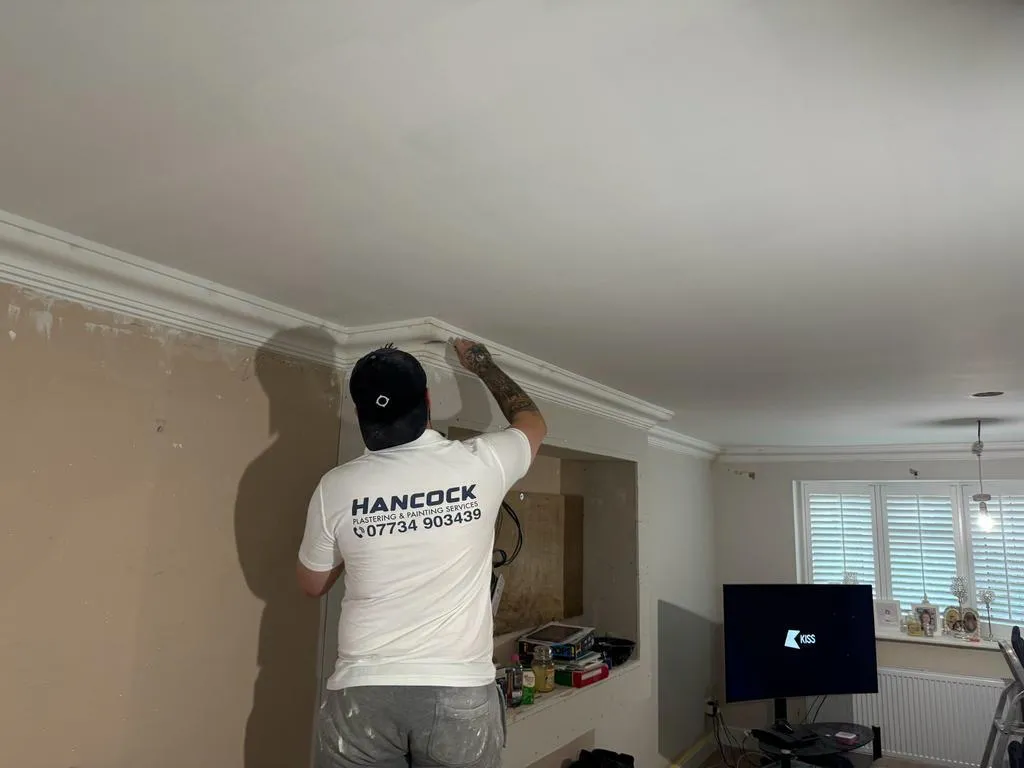 Painted room with ceiling detail